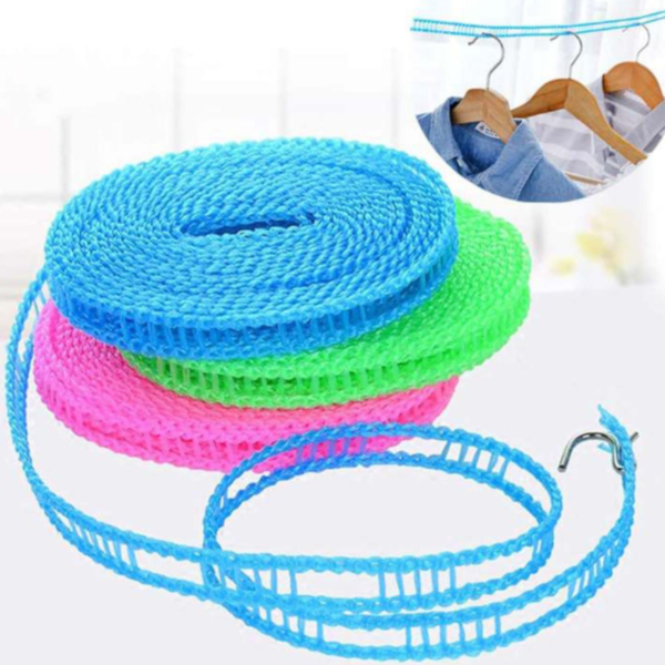 5 Mtr Durable Nylon Clothline Rope – Strong Laundry & Clothes Drying Line for Home, Travel & Outdoor Use (Random Color-Pack of 1)