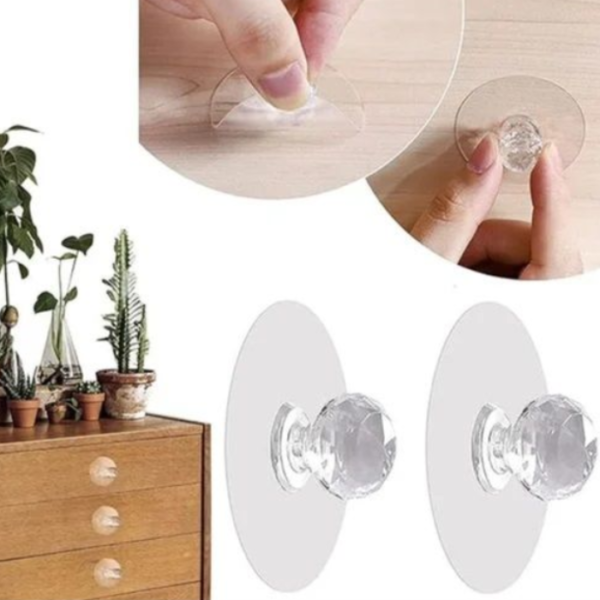 Diamond Crystal Self Adhesive Hooks – Stylish Wall Organizer (Pack of 10)