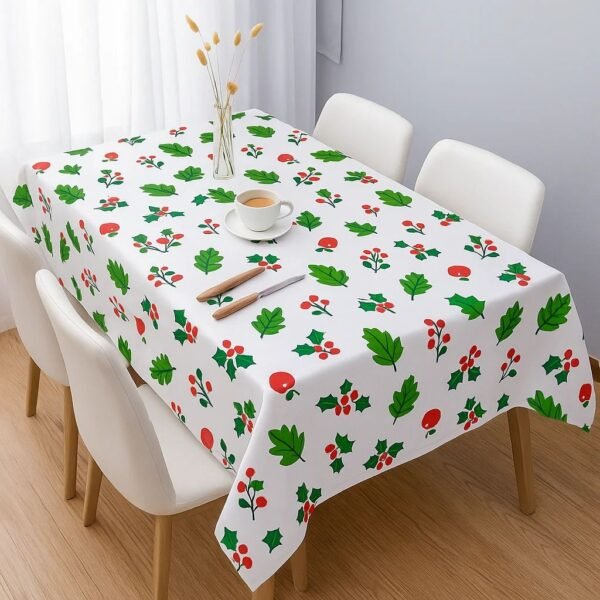 Festive Cherry Print Dining Mat – Kitchen Table Placemat, Spill-Resistant & Easy to Clean (Pack of 1)