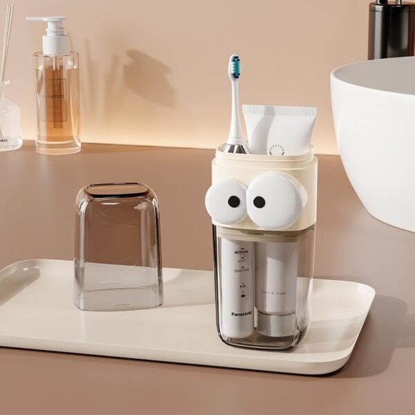 Transparent Toothbrush Case & Mouthwash Cup – Travel-Friendly 2-in-1 Set (1 Pc)