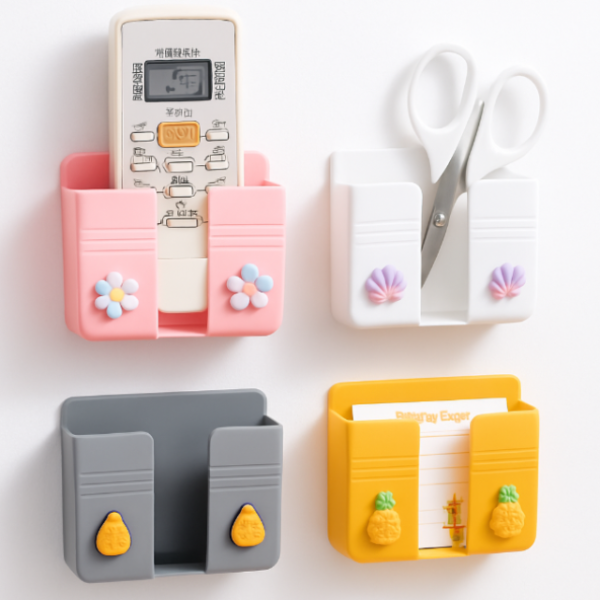 Fancy Wall Mounted Mobile Stand – Self Adhesive, No Drill Mobile Holder for Wall, Bedside & Kitchen Use (Random color-Pack of 1)