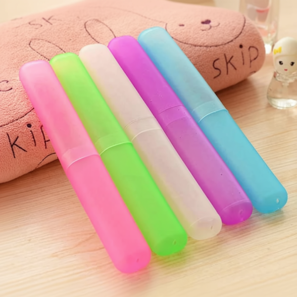 5 Pcs Plastic Toothbrush Cover – Anti-Bacterial Toothbrush Case Box, Portable Travel Toothbrush Container (Random Color)